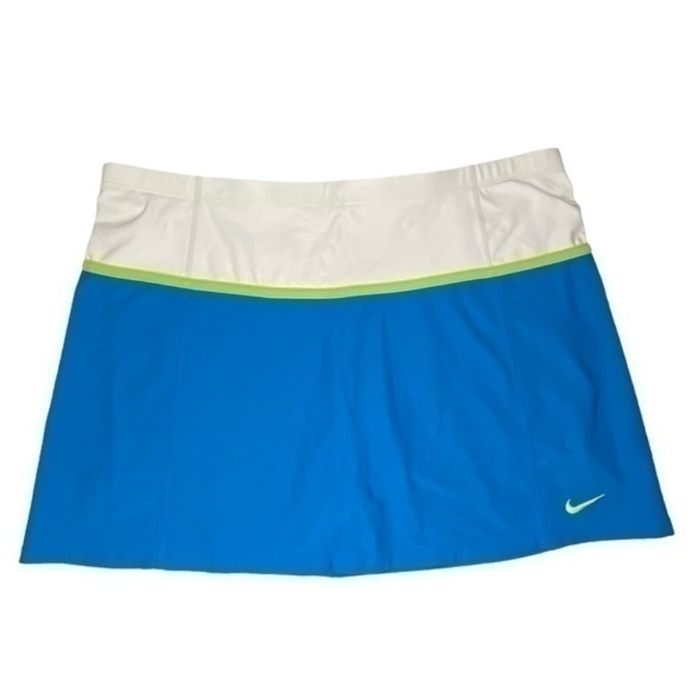 Nike Performance Athletic Skort Skirt Tennis Blue White Lime Green Size Large